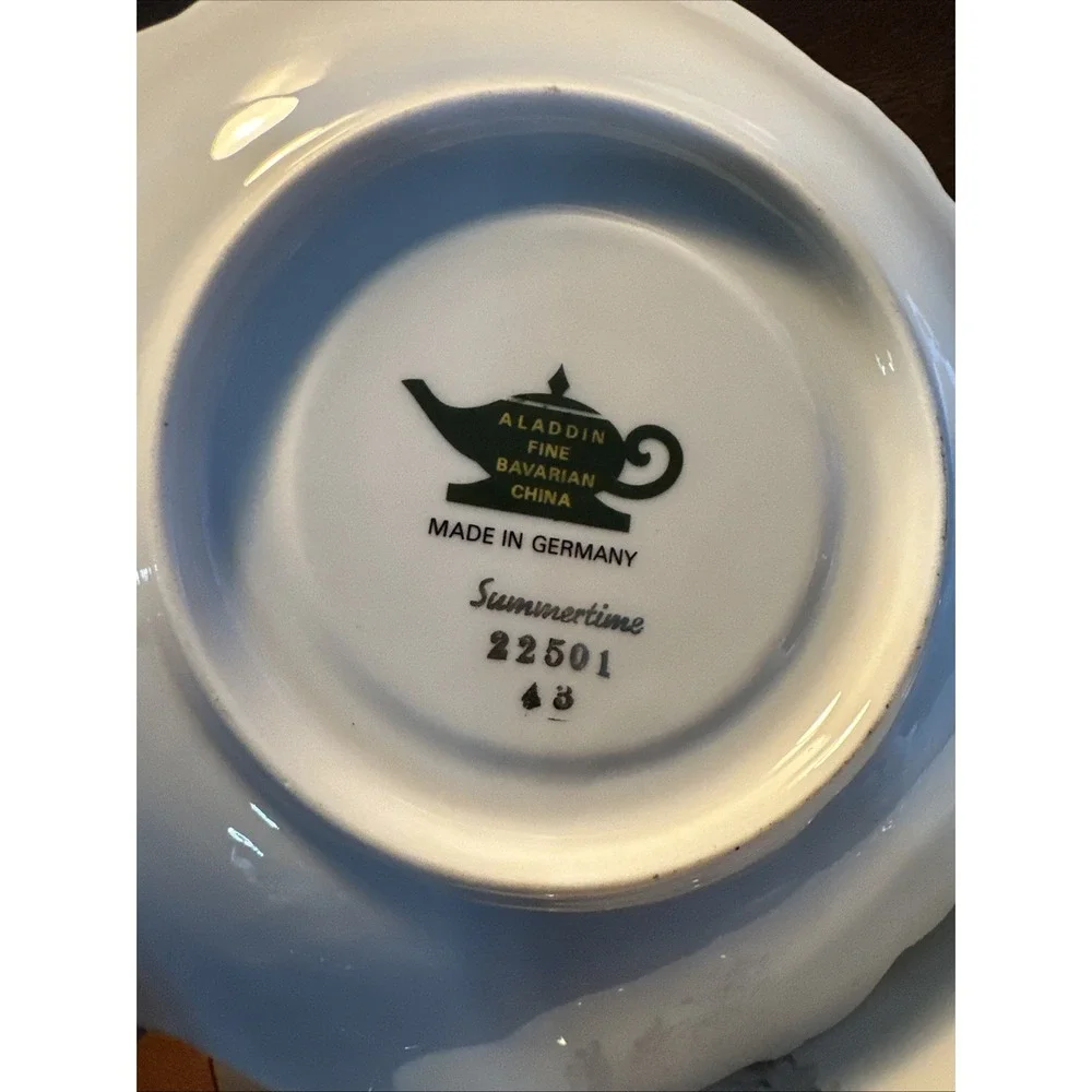 Aladdin Fine China Summer Time 4- Saucer Made in Germany Bavaria